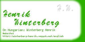 henrik winterberg business card